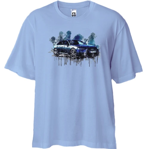 Футболка двунитка Oversize с автомобилем "Ауди"