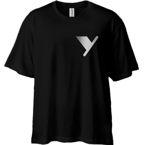 Футболка двунитка Oversize, Черный, с абстрактным символом "Мир"