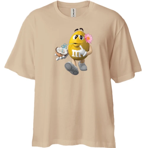 Футболка двунитка Oversize, Белый, "M&M's с Кокосом"