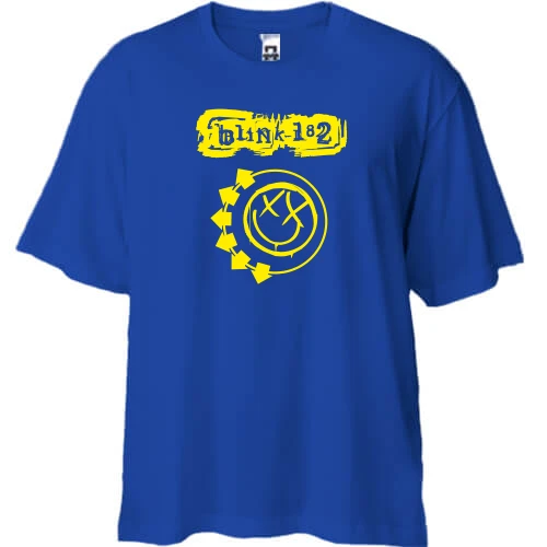 Футболка двонитка Oversize, Синій, Blink 182 black