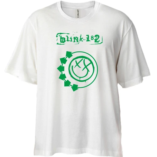 Футболка двунитка Oversize Blink 182 smile