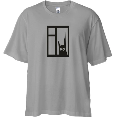 Футболка двунитка Oversize, Белый, Cat for Andrew