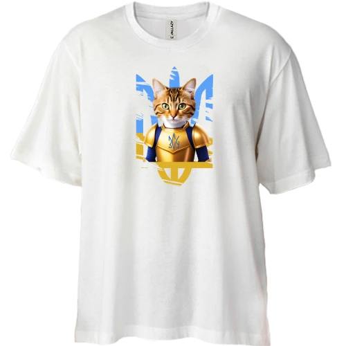 Футболка двунитка Oversize Котик ВСУ