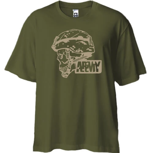 Футболка двунитка Oversize с черепом "ARMY"