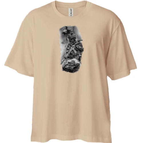 Футболка двонитка Oversize, Білий, "Армійський спецназ"