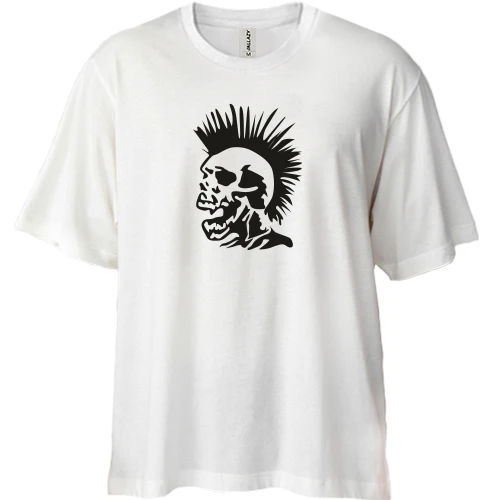 Футболка двунитка Oversize, Белый, Punk's not Dead