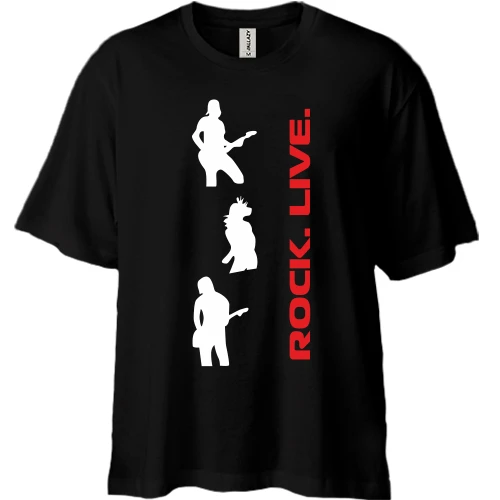 Футболка двунитка Oversize, Черный, ROCK. LIVE.