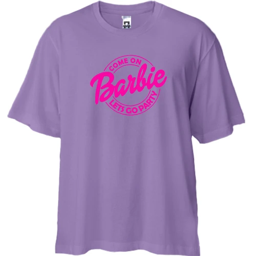 Футболка двунитка Oversize, Лавандовый, Barbie"Lets go party"