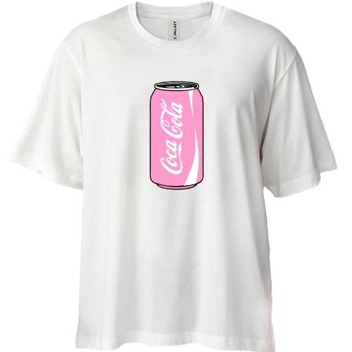 Футболка двунитка Oversize с банкой Колы в стиле Barbie