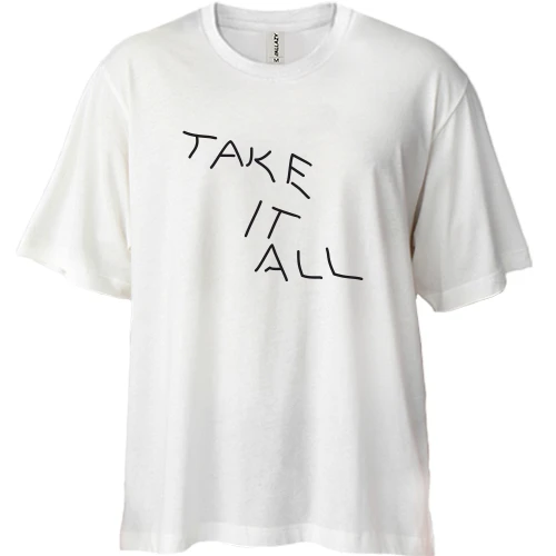 Футболка двунитка Oversize, Белый, take it all 2