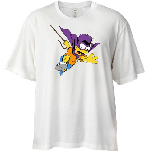 Футболка двонитка Oversize, Синій, Simpson-Batman