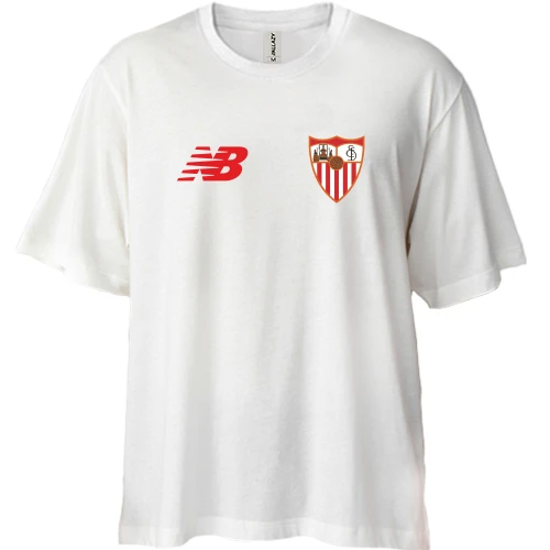 Футболка двунитка Oversize, Белый, FC Sevilla (Севилья) mini