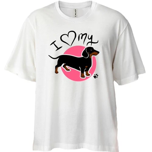 Футболка двонитка Oversize I love my dog