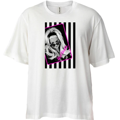 Футболка двунитка Oversize, Белый, Bad Barbie