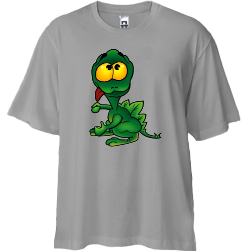 Футболка двунитка Oversize, Серый, Green Dragon