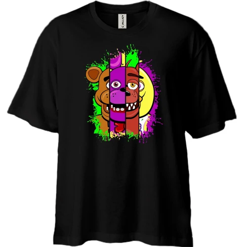 Футболка двонитка Oversize, Чорний, Five Nights at Freddy’s АРТ
