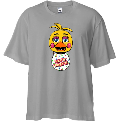 Футболка двунитка Oversize, Серый, FNAF Chica