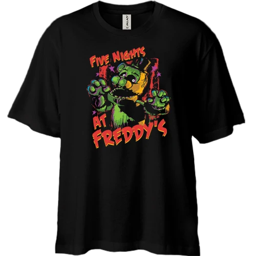 Футболка двонитка Oversize, Чорний, Five Nights At Freddy's (Freddy)