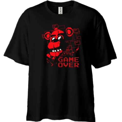 Футболка двонитка Oversize, Чорний, Five Nights at Freddy’s Game Over