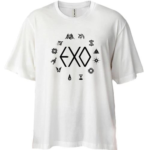 Футболка двонитка Oversize EXO з іконками