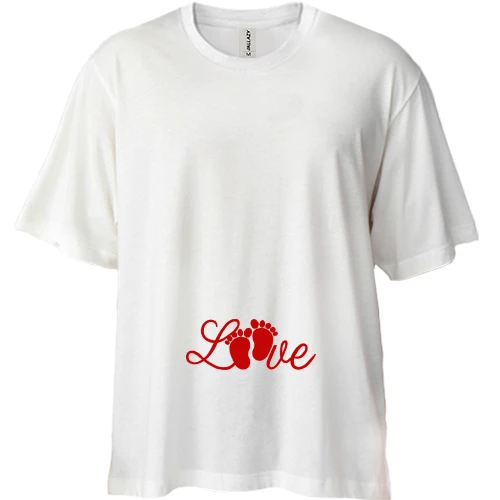 Футболка двунитка Oversize для беременных Love my Baby