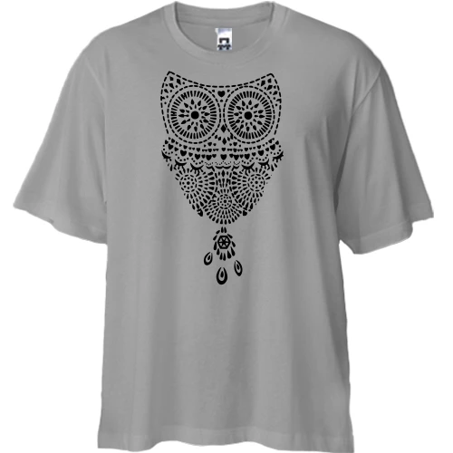 Футболка двунитка Oversize Сова из узора