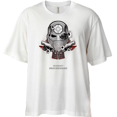 Футболка двунитка Oversize, Белый, Deadshot (Suicide Squad)