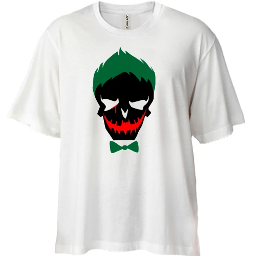 Футболка двунитка Oversize, Белый, Джокер (Suicide Squad)