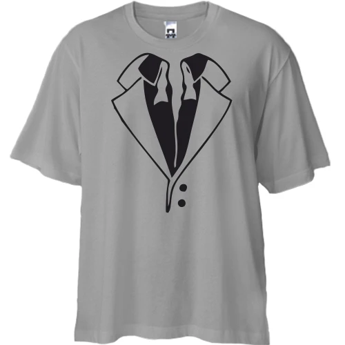 Футболка двонитка Oversize, Сірий, Костюм