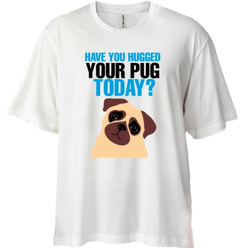 Футболка двунитка Oversize Hug your pug