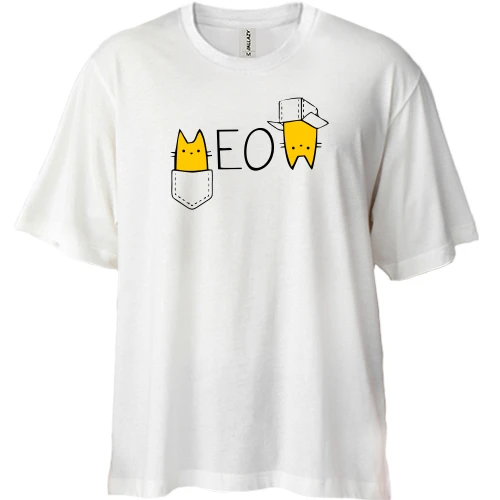Футболка двонитка Oversize, Білий, MEOW