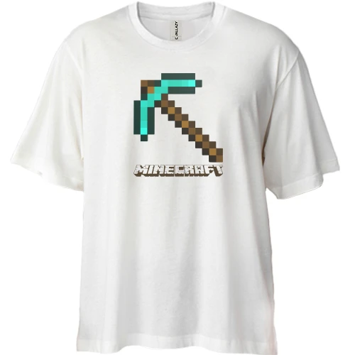 Футболка двонитка Oversize, Синій, Кірка Minecraft