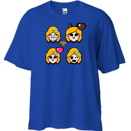 Футболка двунитка Oversize, Синий, Brawl Stars - Пайпер