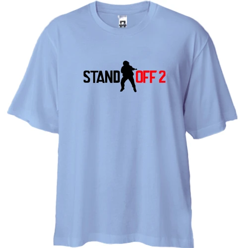 Футболка двунитка Oversize, Синий, Standoff (Лого)