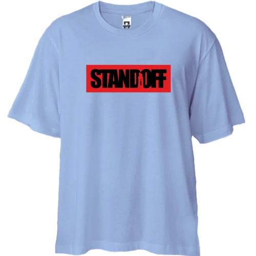 Футболка двунитка Oversize, Синий, Standoff Red