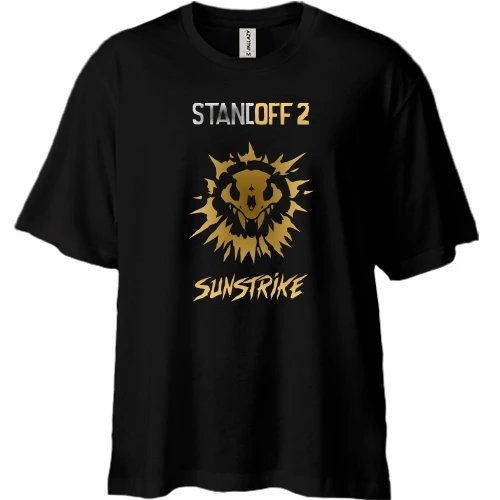 Футболка двунитка Oversize, Черный, Standoff Gold