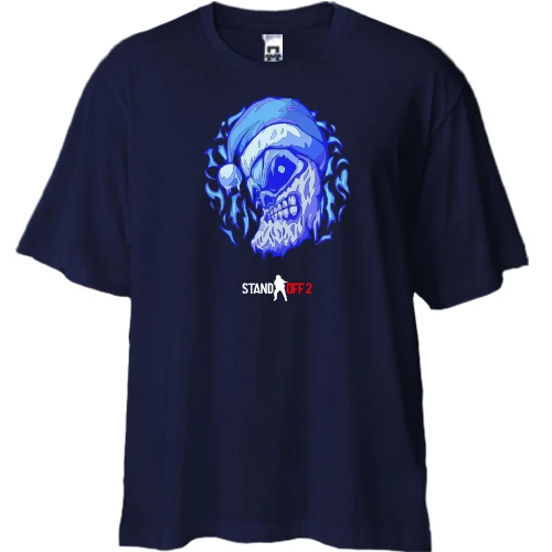 Футболка двунитка Oversize, Синий, STANDOFF 2 Blue Santa