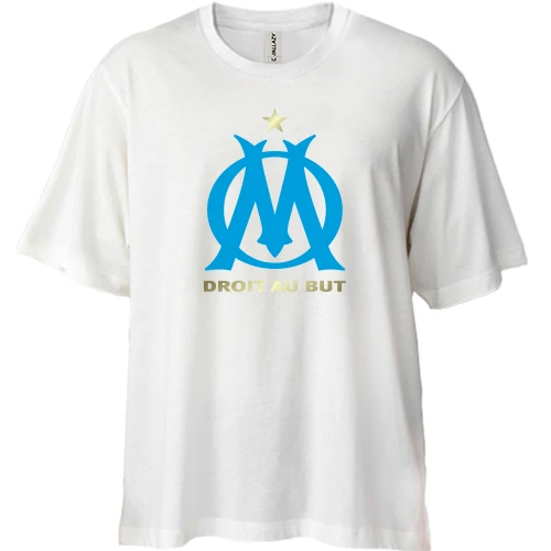 Футболка двунитка Oversize, Белый, Olimpic Marseille