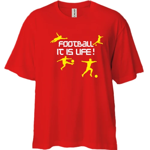 Футболка двонитка Oversize, Червоний, Football it is live!
