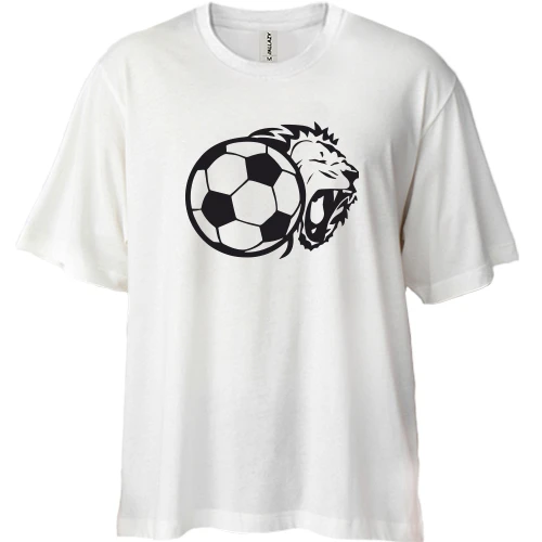 Футболка двунитка Oversize, Белый, lion football