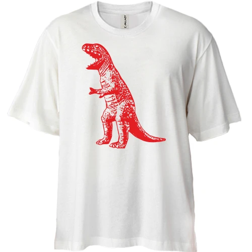 Футболка двунитка Oversize, Белый, Шелдона Dino light