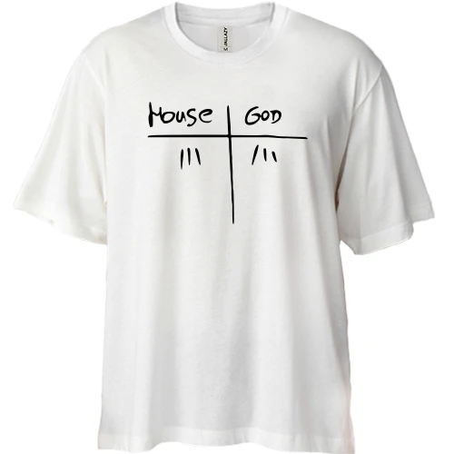 Футболка двунитка Oversize, Белый, House VS God