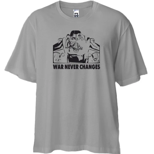 Футболка двонитка Oversize, Сірий, War Never Changes