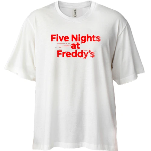 Футболка двунитка Oversize, Белый, Five Nights at Freddy’s BL logo