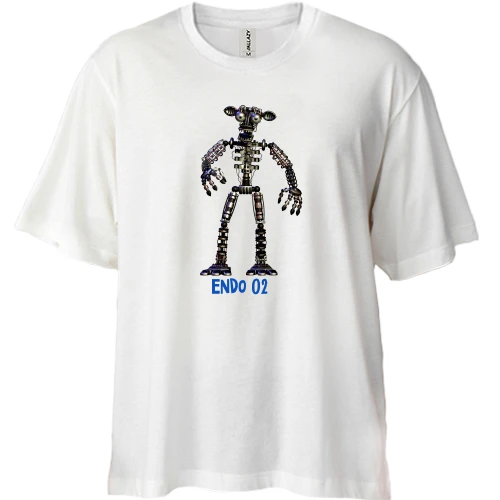 Футболка двунитка Oversize, Белый, FNAF (Endo 02)