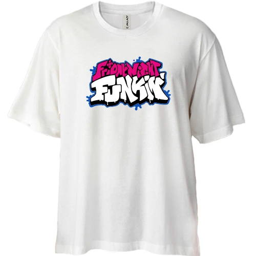 Футболка двунитка Oversize, Белый, Five Nights Funkin