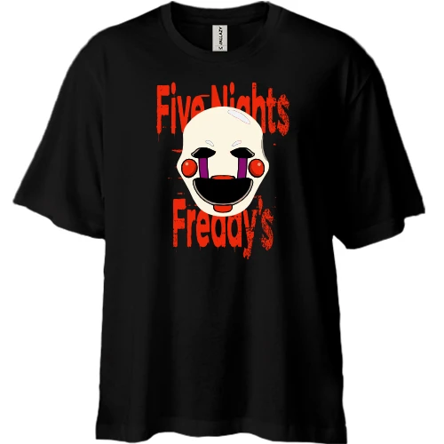 Футболка двунитка Oversize, Черный, FNAF Foxy ART