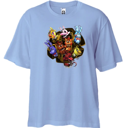 Футболка двунитка Oversize, Синий, FNAF Toys ART