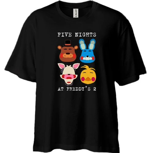 Футболка двунитка Oversize, Черный, FNAF 2