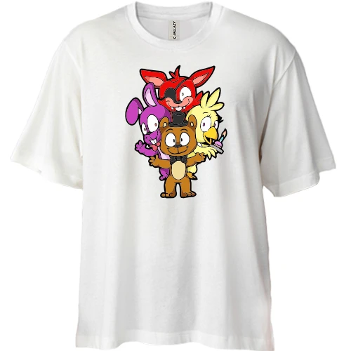 Футболка двунитка Oversize, Белый, FNAF Игрушки